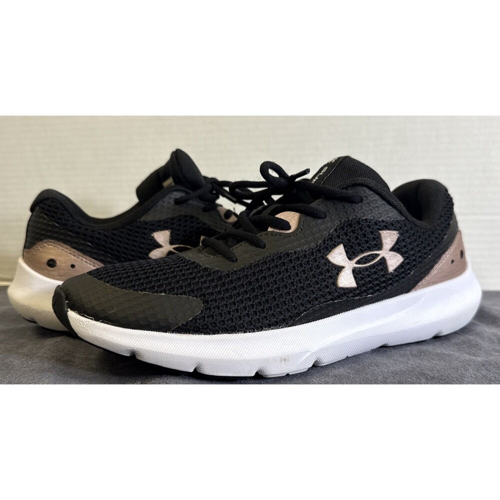 Under Armour Surge 3 Woman's 9 Black/Rose Gold Running Shoes 3024894-005